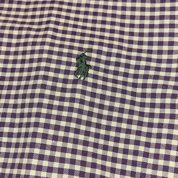 Ralph Lauren Purple Plaid Gingham Custom fit Button Down Shirt Size L - Picture 5 of 10